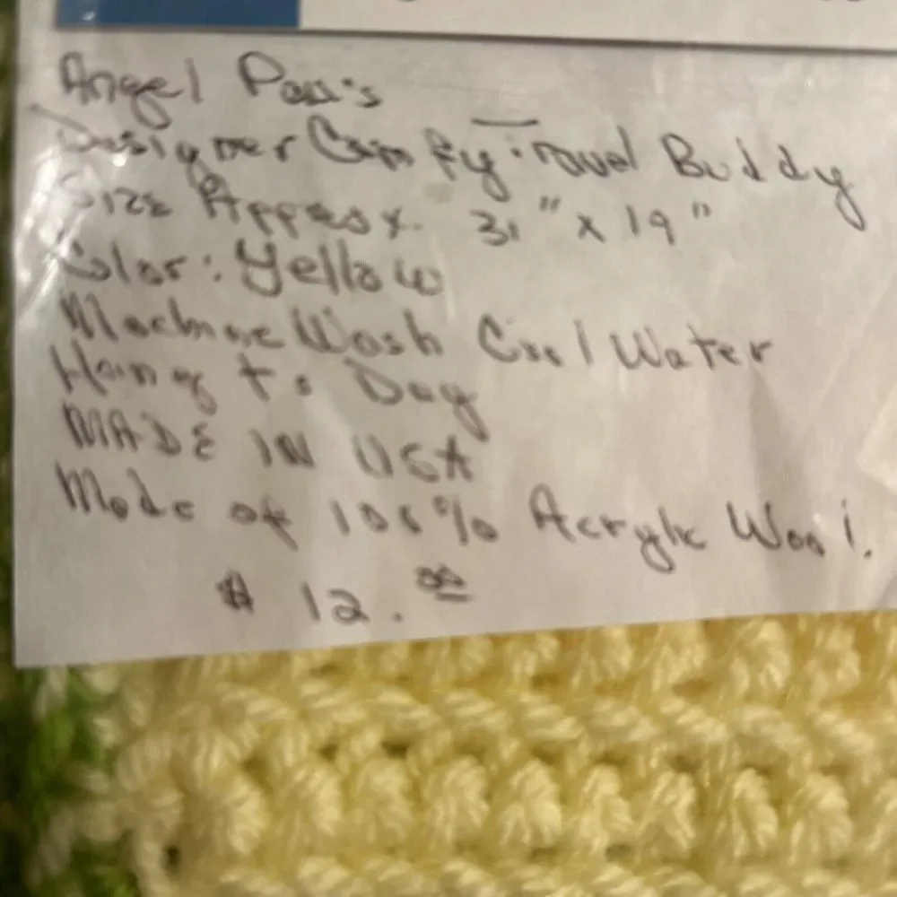 Angel Paws Designer Travel Buddy Blanket, Yellow‎ And Green Stripes 31